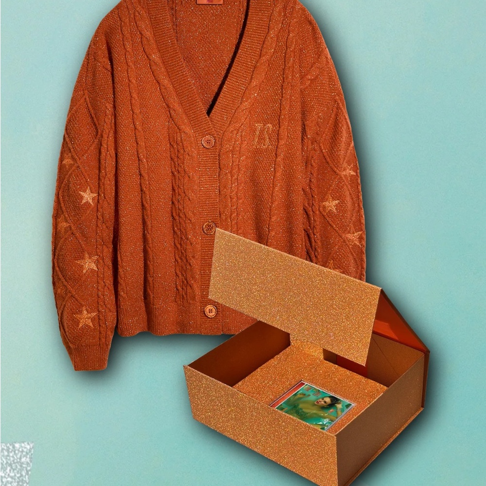 Taylor Swift the life of a showgirl Orange Cardigan Sweater